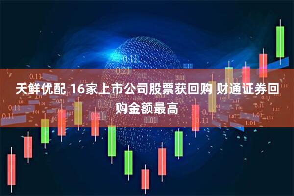 天鲜优配 16家上市公司股票获回购 财通证券回购金额最高